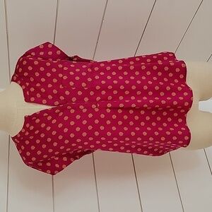 Liz Claiborne petite medium pull over blouse pink and yellow (gold)